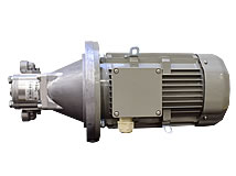 Ansicht von unten Motor-Pumpen-Kombination