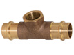 Pressfitting aus Rotguss, T-Stück, einseitiges IG