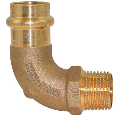 Pressfitting aus Rotguss, Winkel 90&deg;