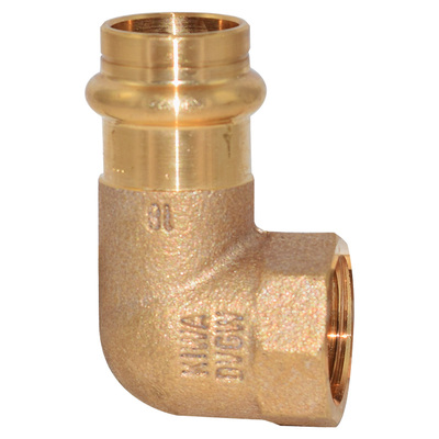 Pressfitting aus Rotguss, Winkel 90&deg;