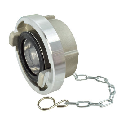 Blindkupplung mit Kette, Feuerwehrkupplung, Baugr&ouml;&szlig;e C