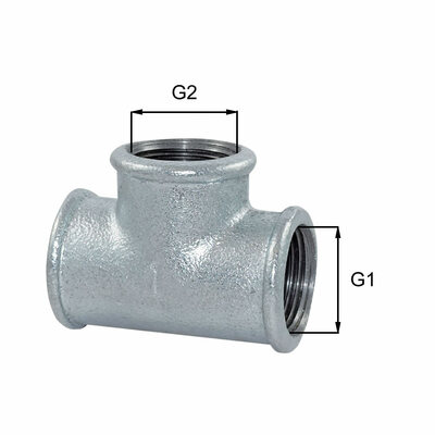 T-St&uuml;ck, reduziert, Temperguss