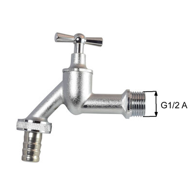 Messingfitting, Wasserhahn mit Schlauch-Anschluss-Verschraubung, G1/2A, f&uuml;r DN19