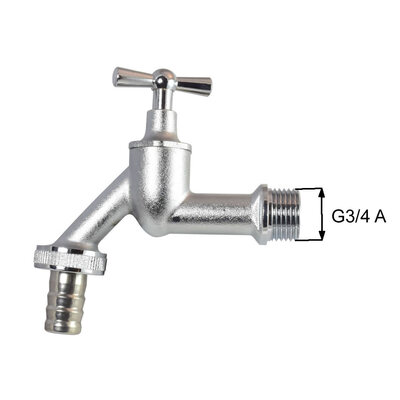 Messingfitting, Wasserhahn mit Schlauch-Anschluss-Verschraubung, G3/4A, f&uuml;r DN25