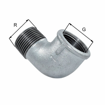 Winkel 90&deg;, Temperguss