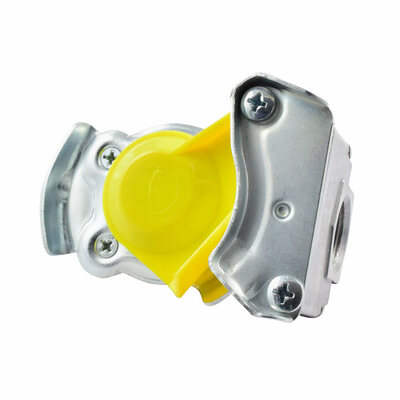 Kupplungskopf f&uuml;r Zugmaschine DIN 74254, gelb (Bremsleitung) , M22x1,5, geschlossen