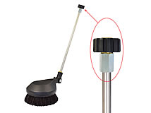 Rotierende Waschbürste mit Knickgelenk und Edelstahlrohr