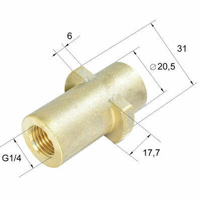 Adapter f&uuml;r K&auml;rcher G1/4 Innengewinde, Ma&szlig;e