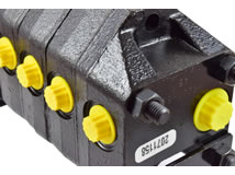 Detailansicht Zahnradstromteiler 4-fach