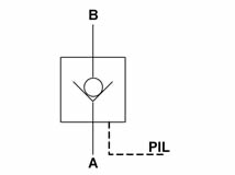 Schaltsymbol Entsperrbares Rückschlagventil VUPSL