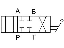 Schaltzeichen 4/3-Wege-Drehschieber-Umschaltventil