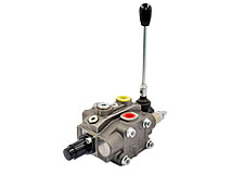 Rückansicht Einfachwirkender Einfach-Handhebelsteuerblock