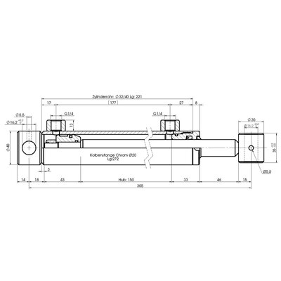 Technische Zeichnung, bema&szlig;t