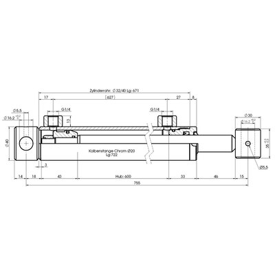Technische Zeichnung, bema&szlig;t