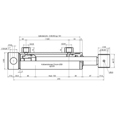 Technische Zeichnung, bema&szlig;t
