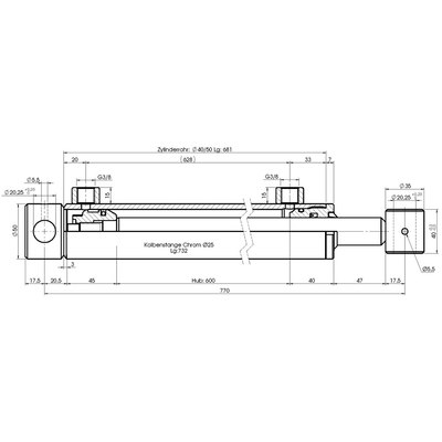 Technische Zeichnung, bema&szlig;t
