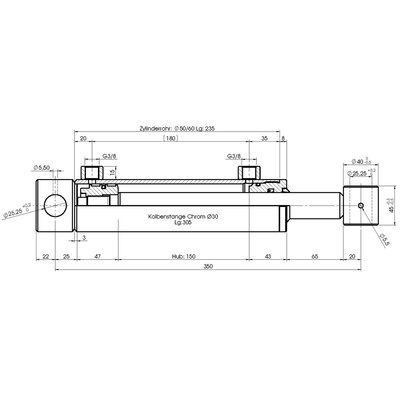 Technische Zeichnung, bema&szlig;t