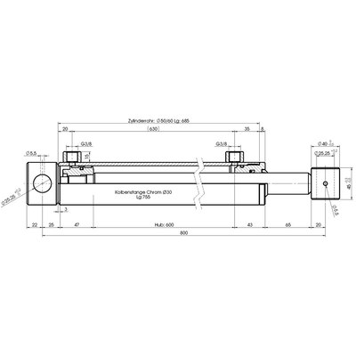 Technische Zeichnung, bema&szlig;t