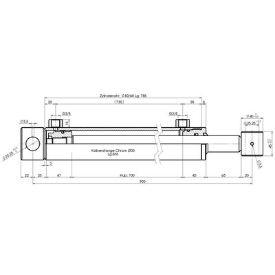Technische Zeichnung, bema&szlig;t