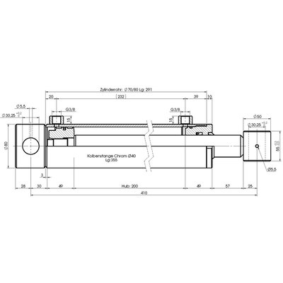 Technische Zeichnung, bema&szlig;t