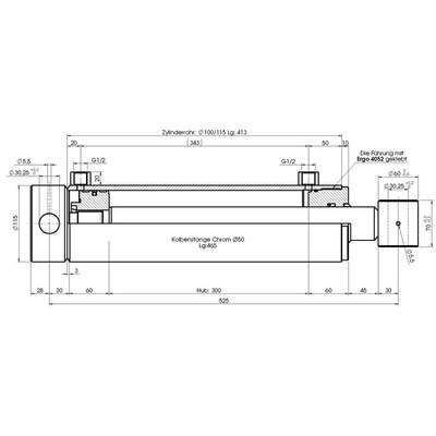 Technische Zeichnung, bema&szlig;t