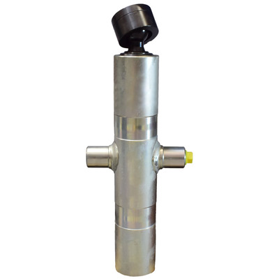 Einfachwirkender Teleskopzylinder mit Kugelgelenk, zweistufig, Hub 950mm