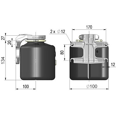 Ma&szlig;e CH-RP1P-HALTER &Ouml;ltank 1 Liter