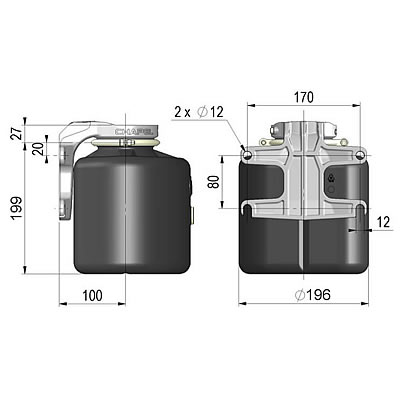 Ma&szlig;e CH-RP4P-HALTER &Ouml;ltank 4 Liter
