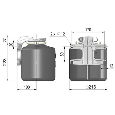 Ma&szlig;e CH-RP6P-HALTER &Ouml;ltank 6 Liter