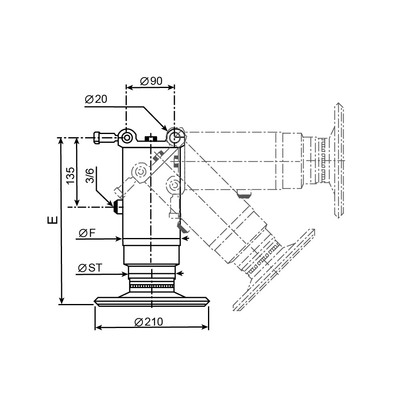 St&uuml;tzzylinder, einfachwirkend, mit R&uuml;ckholfeder