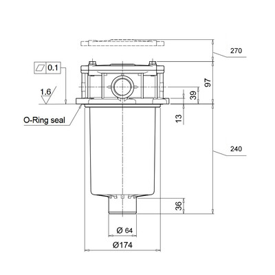 R&uuml;cklauffilter 240 l/min, G1/2
