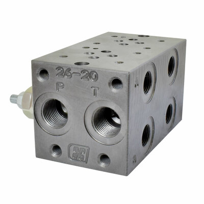 Mehrfachanschlussplatte mit Druckbegrenzungsventil, NG 6, 2 Sektionen