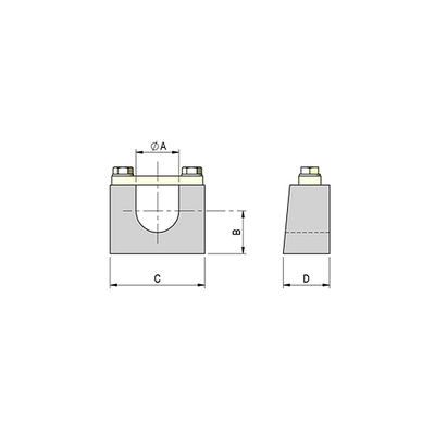 Lagerbockpaar - technische Zeichnung