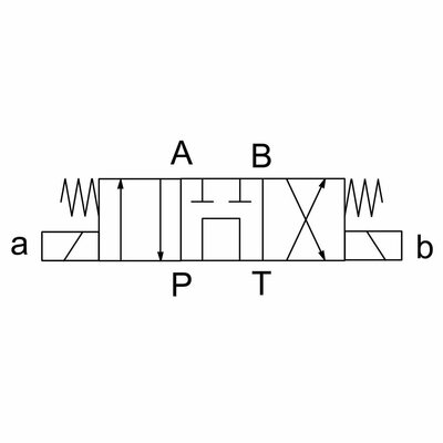 4/3-Wegeventil, Nenngr&ouml;&szlig;e 10 (Symbol G) Schaltzeichen