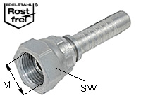  Edelstahl-Schlaucharmatur zöllig BSP60° Typ DKR 