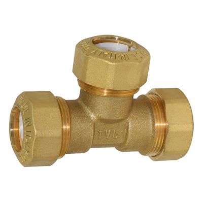 T-Verbinder, f&uuml;r Kunststoffrohre 25mm, Messing, MV-T25