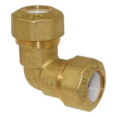 Winkelverbinder, f&uuml;r Kunststoffrohre 25mm, Messing, MV-W25