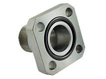 Ansicht von unten Gerade Flanschverschraubung mit Schneidringanschluss Typ BFG