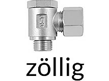 Winkel-Schwenkverschraubung, flach, zöllig