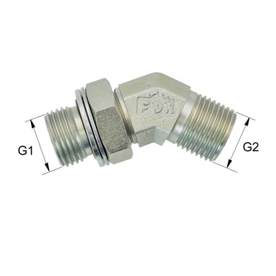 BSP-45EWE24-G1 1/2A Winkel Einschraubverschraubung 45&deg; BSP60&deg; G1 1/2A auf G1 1/2A