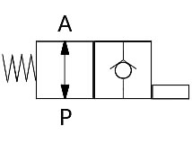 Schaltbild 2/2-Wege Abschaltventil / Hubbegrenzer