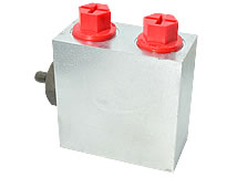 Rückansicht 2/2-Wege Abschaltventil / Hubbegrenzer