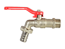  Auslauf-Kugelhahn mit Schlauch-Anschluss-Verschraubung  