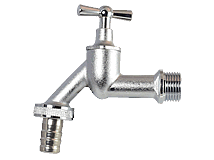 Wasserhahn mit Schlauch-Anschluss-Verschraubung 