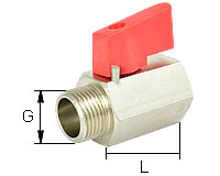 MINI-Niederdruckkugelhahn mit Innengewinde/ Außengewinde