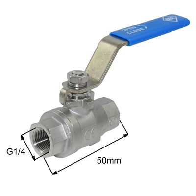 Niederdruckkugelhahn Innengewinde aus Edelstahl G1/4"