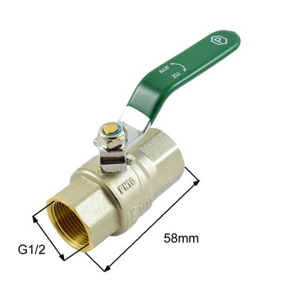 Messing-Kugelhahn f&uuml;r Trinkwasser mit DVGW-Zulassung NW15 G1/2