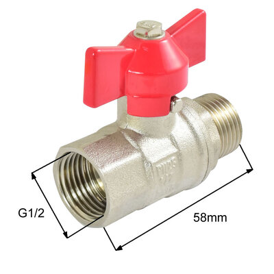 Niederdruckkugelhahn mit Fl&uuml;gelgriff G1/2"