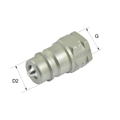 HK-A2S-IG-G3/8 Steckkupplungsstecker Typ HK-A, Gr.2, G 3/8 Innengewinde