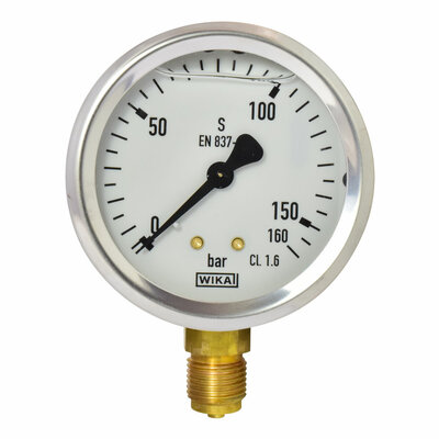 Glyzerinmanometer &Oslash; 63 mm, 0...160bar